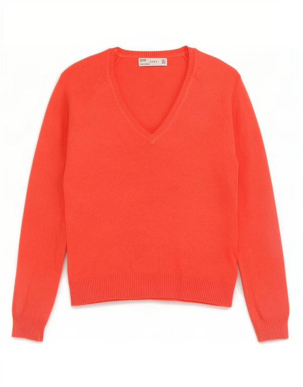 Pulover cu decolteu în V Zara pentru femei UK 10 Small Red