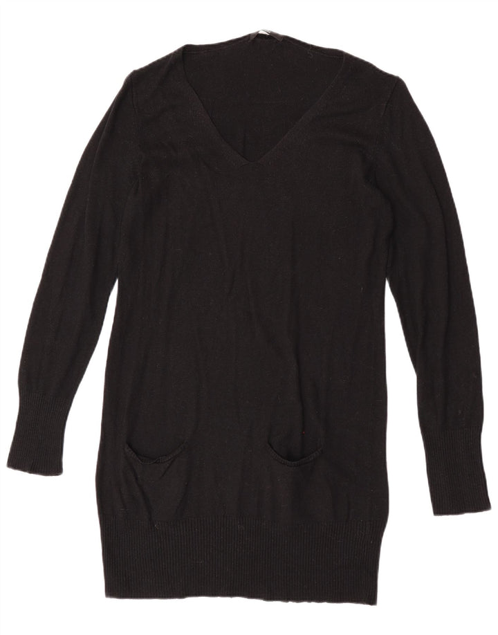 Pulover pentru femei Marks & Spencer cu paragate cu decolteu în V UK 14 Medium Negru