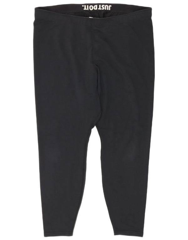Leggings crop grafic Nike pentru femei 2XL W40 L26 bumbac negru