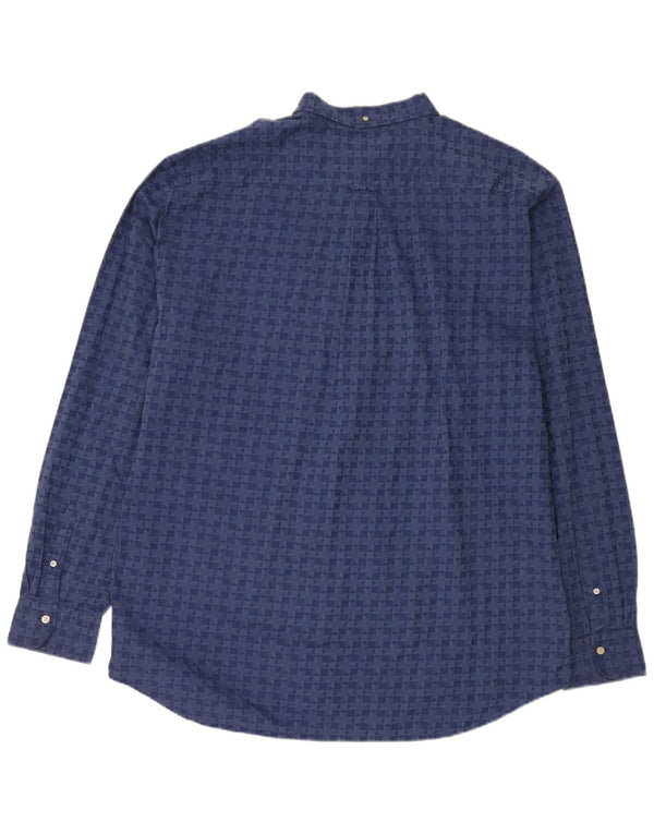Cămașă Gant pentru bărbați, cu tăiere obișnuită, mărimea 47/48 19 3XL, bumbac geometric, albastru