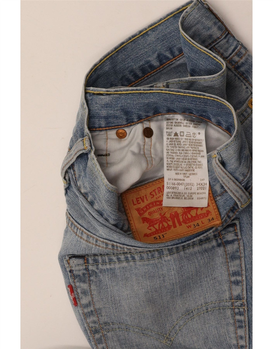 Blugi 511 Slim LEVI'S pentru bărbați L34 L34 Bumbac albastru