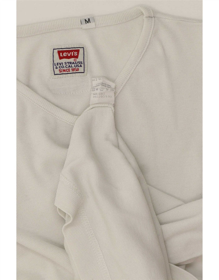Levi's Top pentru femei cu mânecă lungă UK 14 Medium White Bumbac