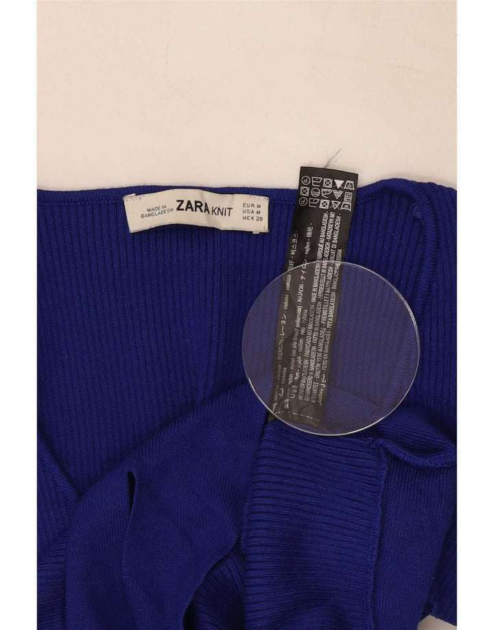 Crop Top pentru femei Zara UK 12 Medium Blue Viscose