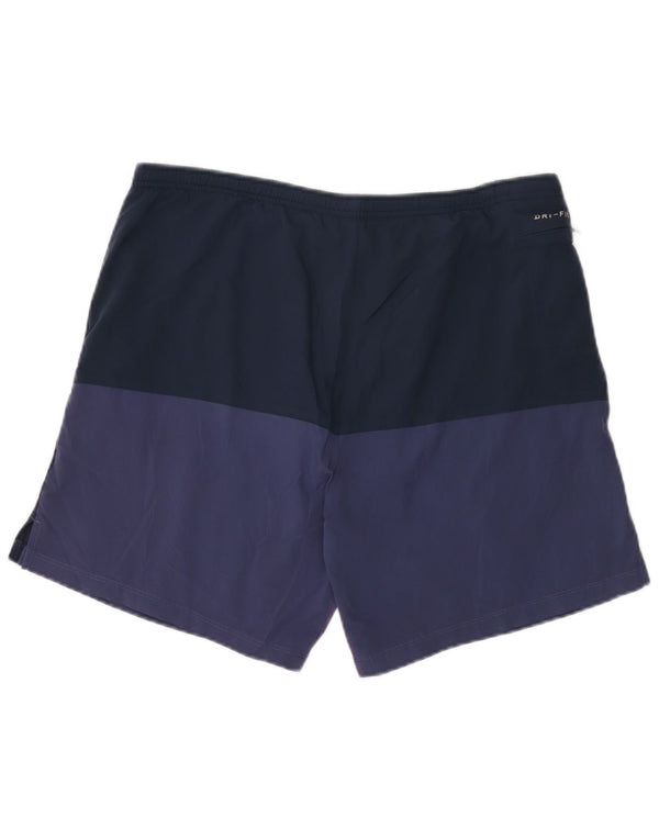 Pantaloni scurți sport Nike Dri Fit pentru bărbați, medii, albastru, poliester color bloc
