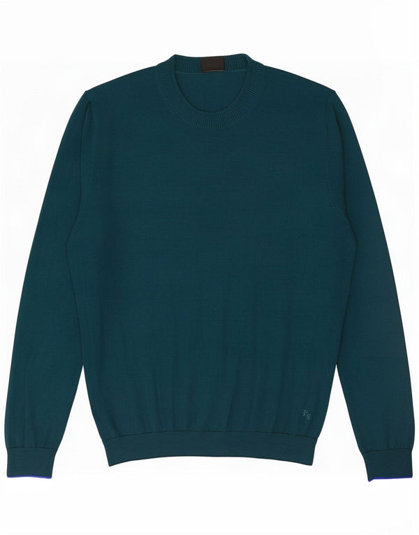 Pulover pentru bărbați Paul Smith cu decolteu rotund din lână merino verde mare