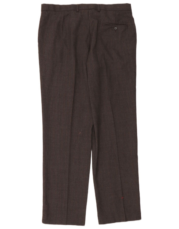 Marks & Spencer Pantaloni de costum pentru bărbați, drepti, cu croiala normală, L36 L33 Lână gri