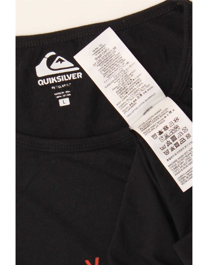 Vestă grafică Quiksilver pentru bărbați, mare, negru, bumbac