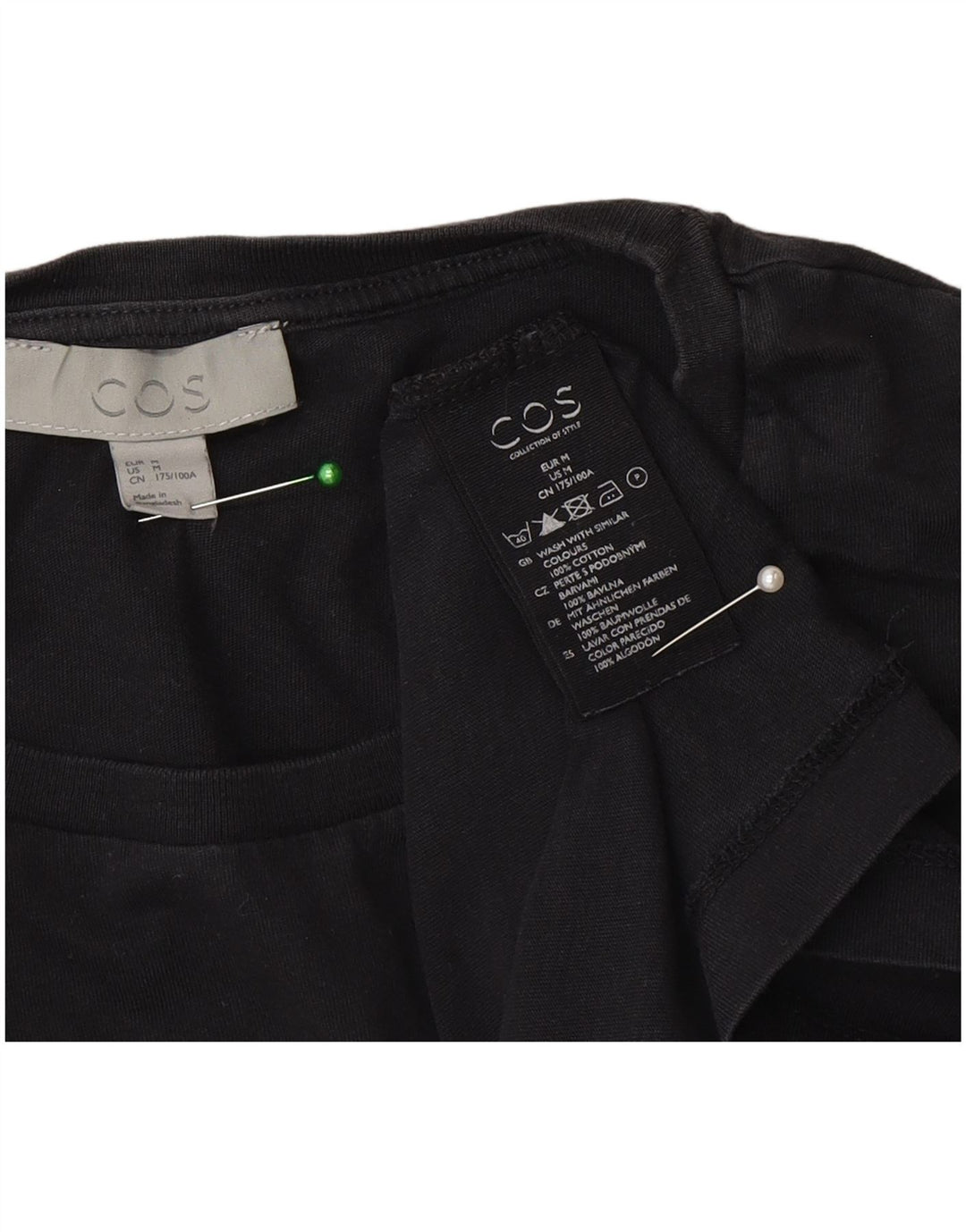 Tricou pentru bărbați Cos Top Mediu Negru Bumbac