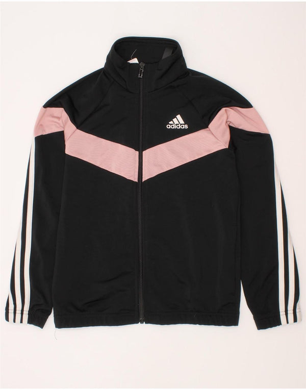 Jachetă de trening pentru fete Adidas 9-10 ani, negru, poliester
