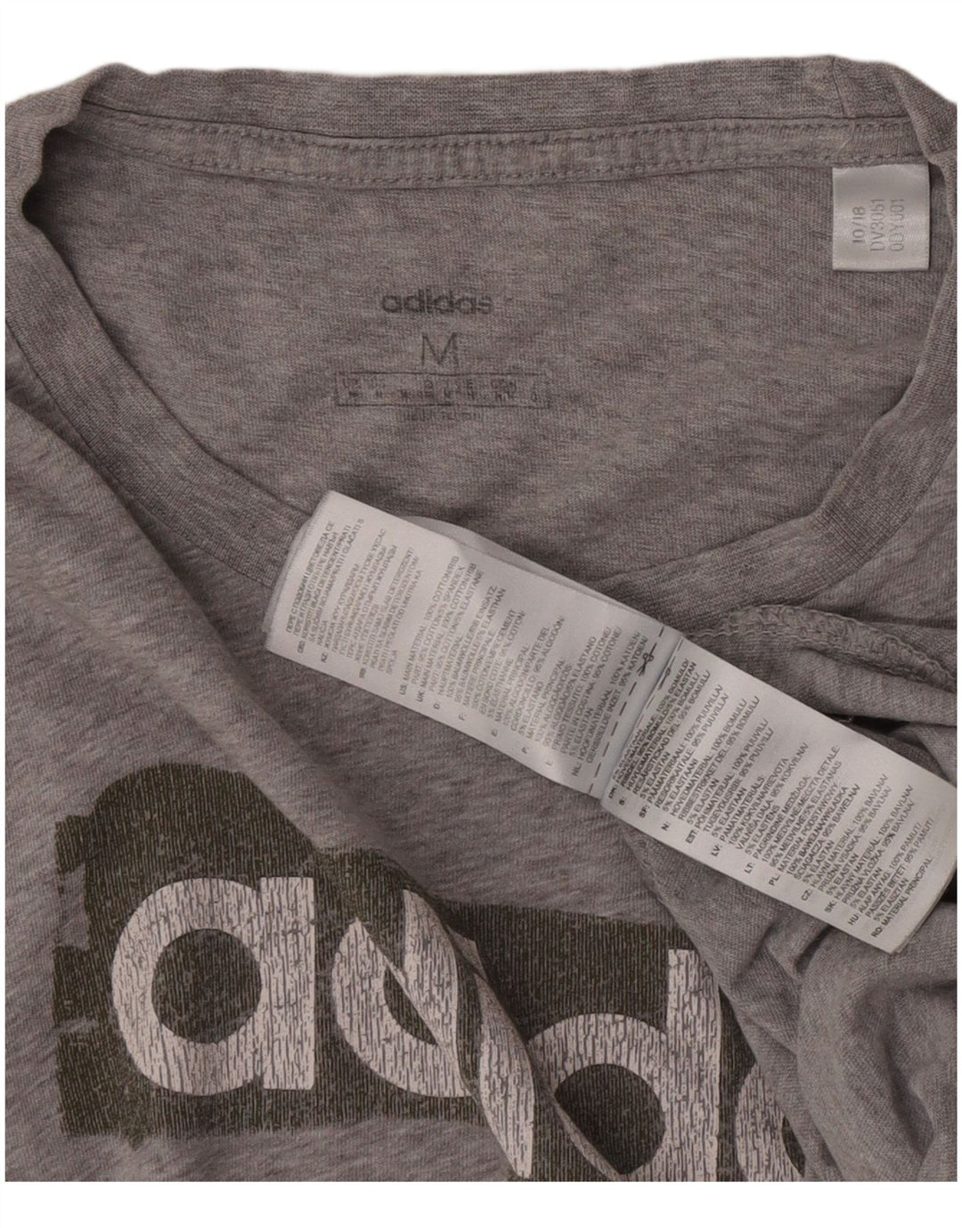 Tricou grafic pentru bărbați Adidas Top, bumbac, gri mediu