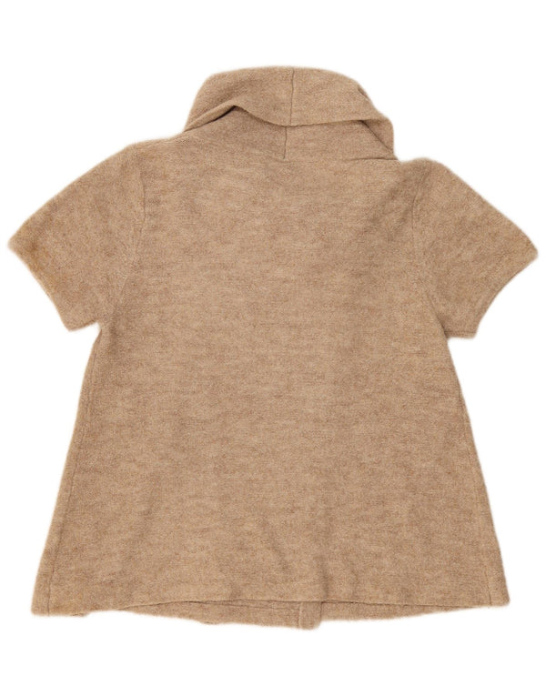 Pulover cardigan cu mânecă scurtă pentru femei Topshop UK 12 Medium Bej Acrilic