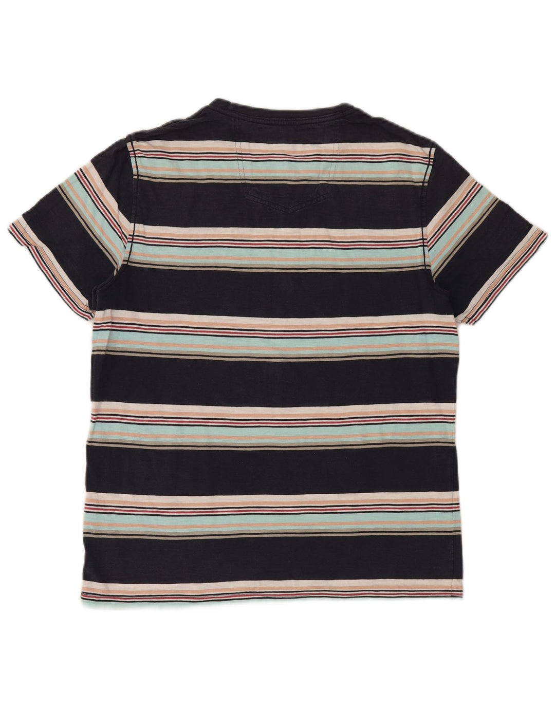 FAT FACE Tricou Bărbați Top Mediu Negru, Bumbac cu dungi