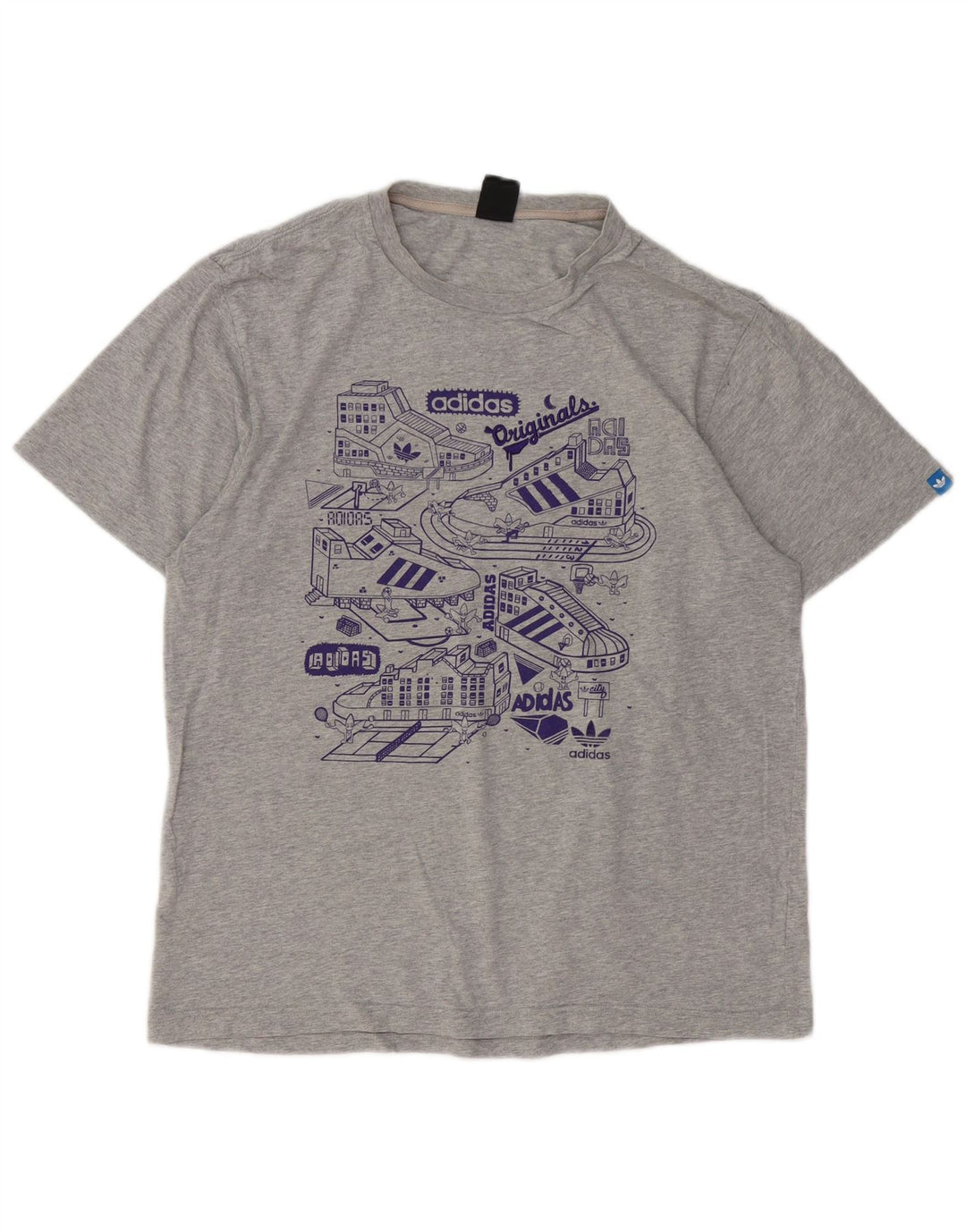 Tricou grafic pentru bărbați Adidas Top mare, gri bumbac