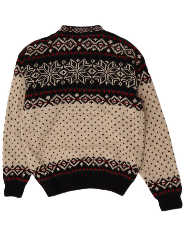 Pulover Sportique pentru damă cu gât țestoasă, 2XL, lână Fair Isle alb