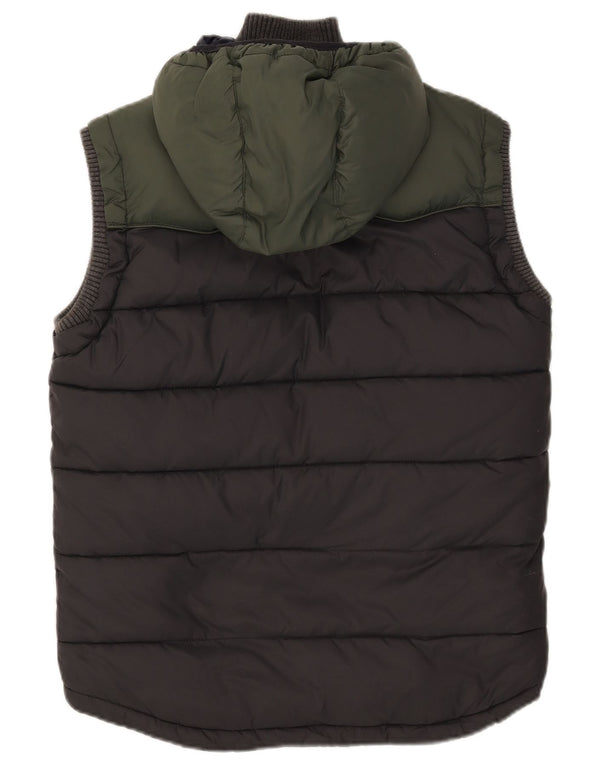 Gilet căptușit cu glugă Superdry pentru bărbați UK 38 Medium Black Colorblock Nylon
