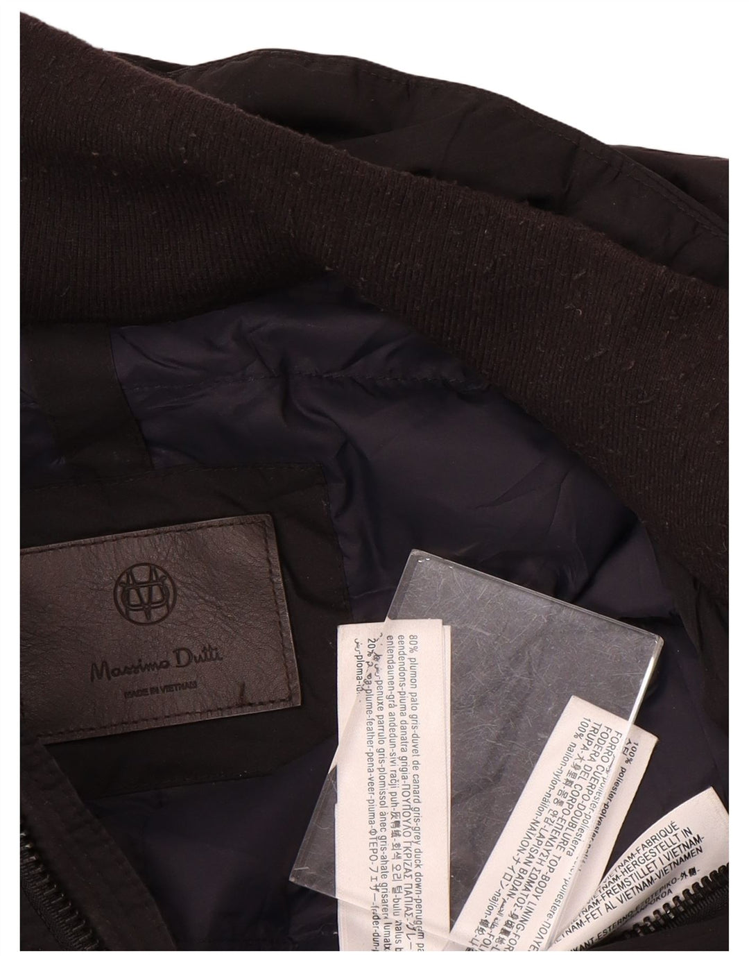 Palton căptușit Massimo Dutti pentru bărbați UK 44 2XL Poliester negru