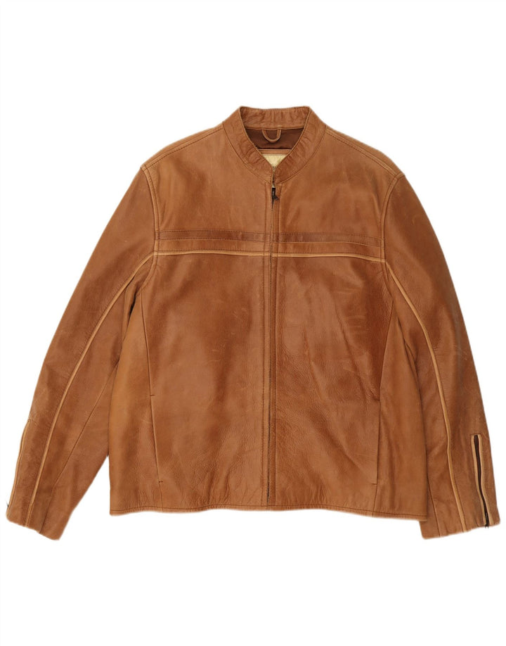 Jachetă de piele vintage pentru bărbați UK 36 piele maro medie
