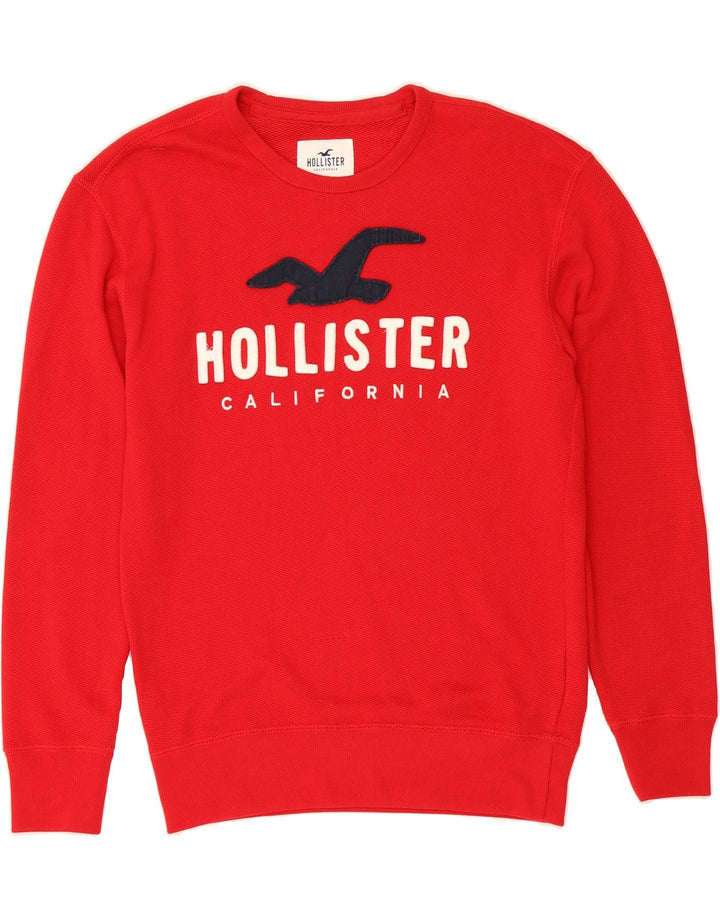 HOLLISTER Mens Graphic Sweatshirt Jumper XS Red Vintage Hollister and Second-Hand Hollister from Messina Hembry 