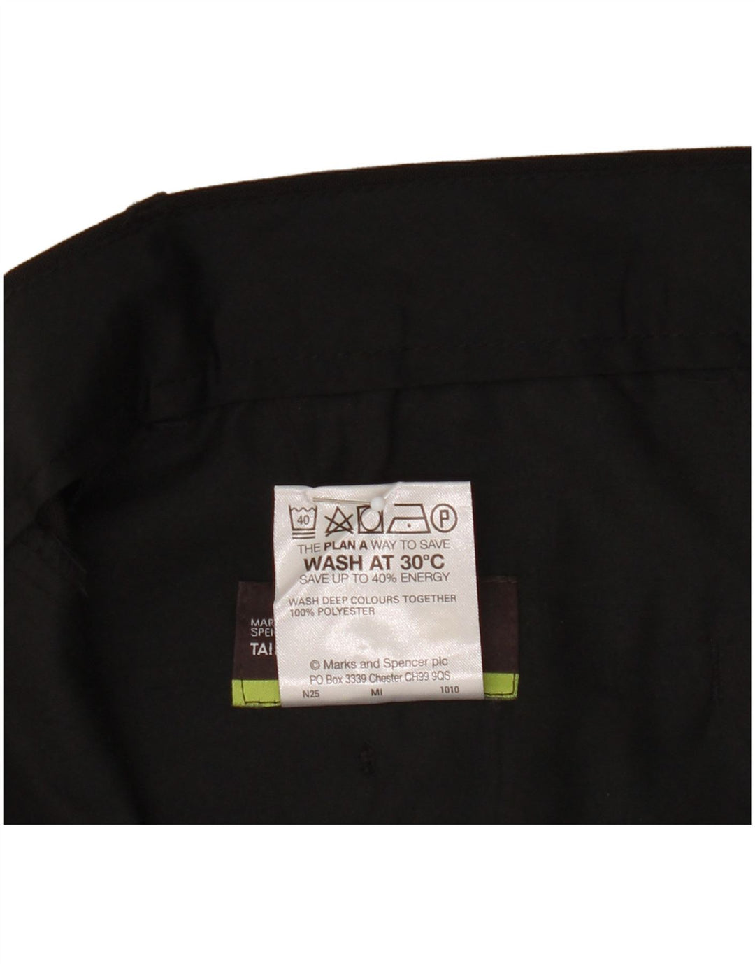 Pantaloni chino drepți pentru bărbați Marks & Spencer L38 L31 Poliester negru