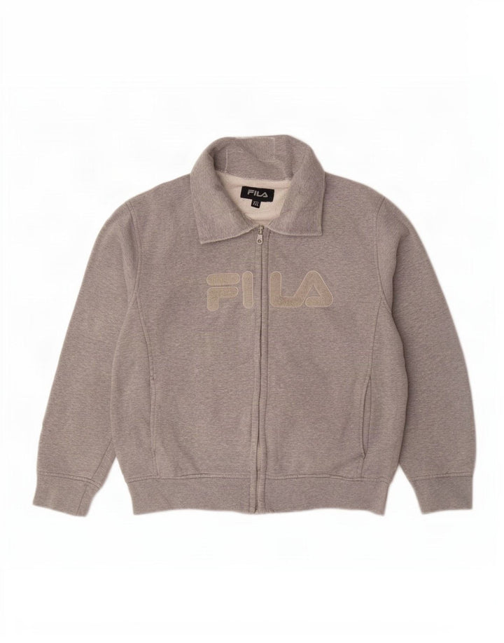Jachetă de top pentru trening cu grafică Fila pentru femei UK 20 2XL Gri Flecked