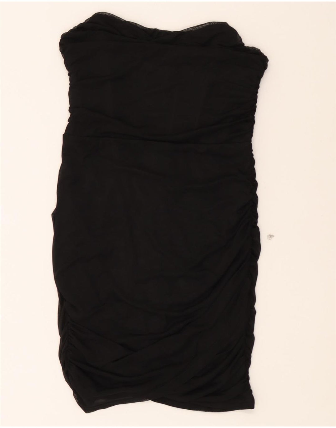 VINTAGE Womens Slim Fit Strapless Dress UK 14 Large Black Polyester Vintage Vintage and Second-Hand Vintage from Messina Hembry 