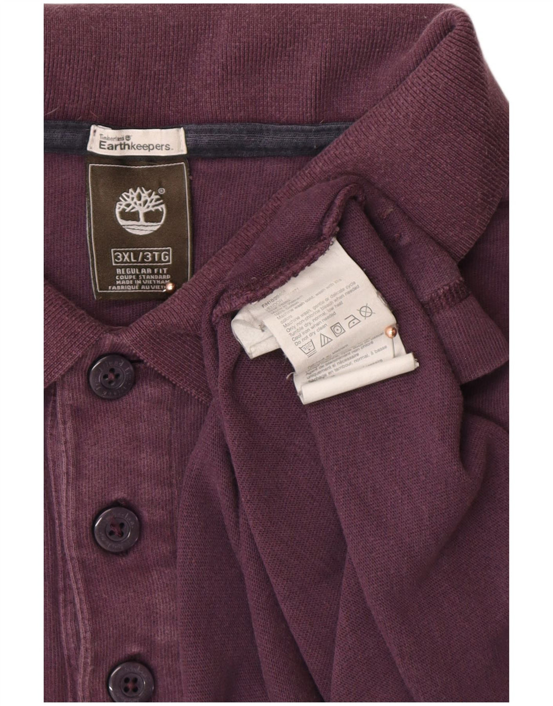 Cămașă polo cu mânecă lungă TIMBERLAND Earthkeepers pentru bărbați, 3XL, violet