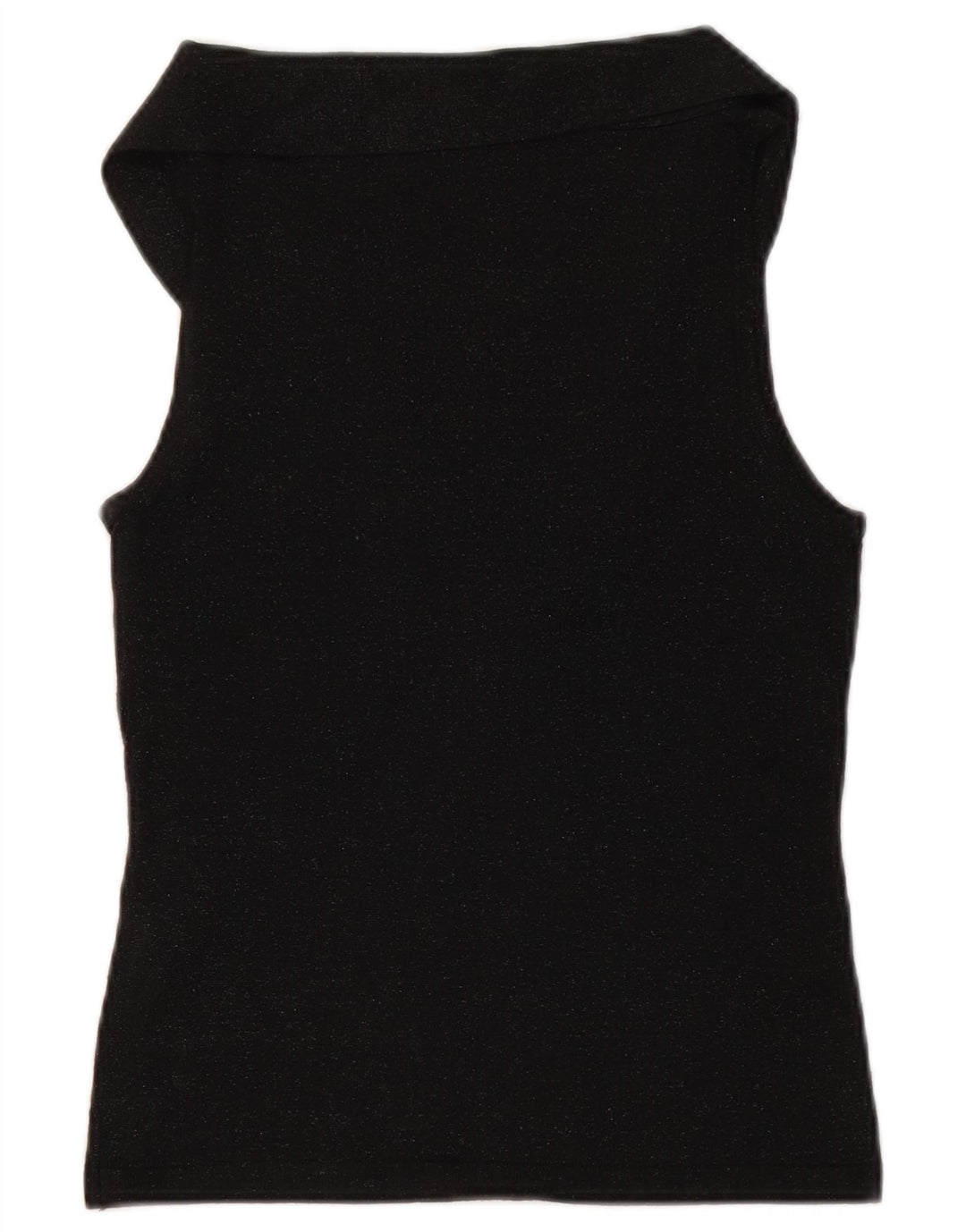 MASSIMO DUTTI Top cu vestă cu cravată în față pentru femei UK 12 Medium Black Flecked