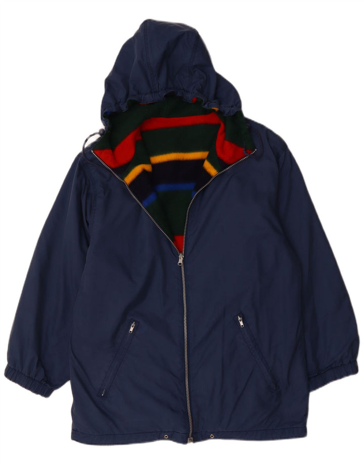 Jachetă reversibilă cu glugă supradimensionată pentru femei VINTAGE UK 12 Medium Bleumarin