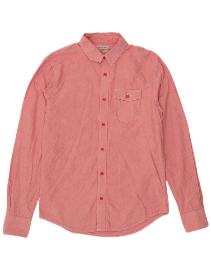 Cămașă pentru bărbați Calvin Klein Jeans Bumbac roz mic