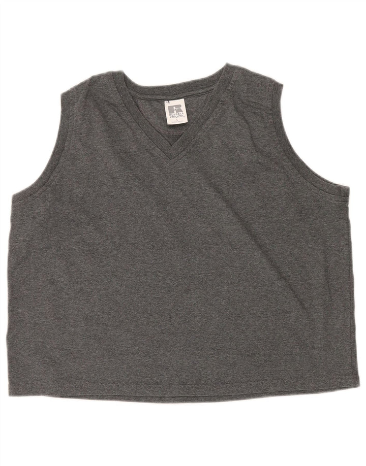 Vest Top pentru femei RUSSELL ATHLETIC UK 16 mare bumbac gri
