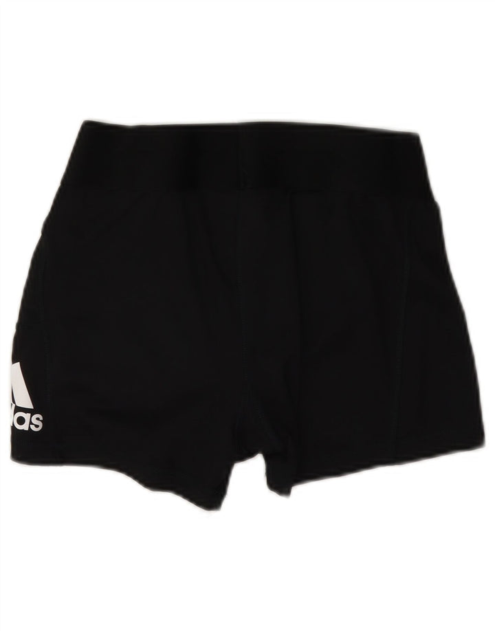 Pantaloni scurți sport grafic Adidas pentru femei UK 12 Poliester mediu negru