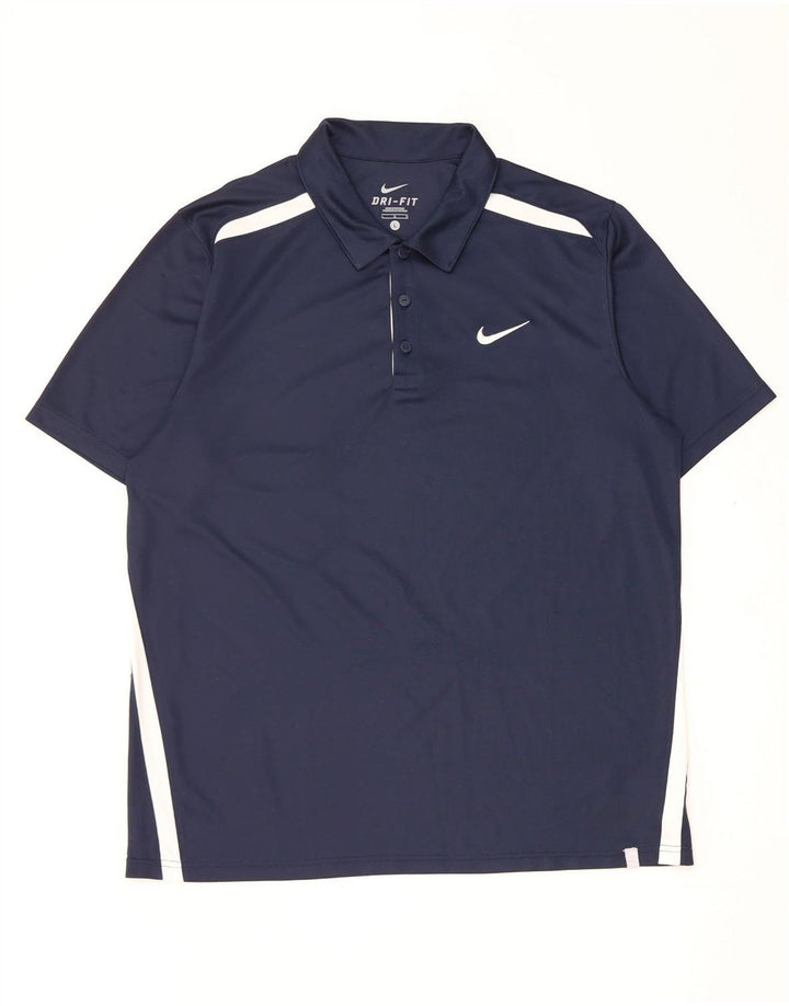 Tricou polo Nike pentru bărbați Dri Fit, mare, albastru bleumarin, poliester