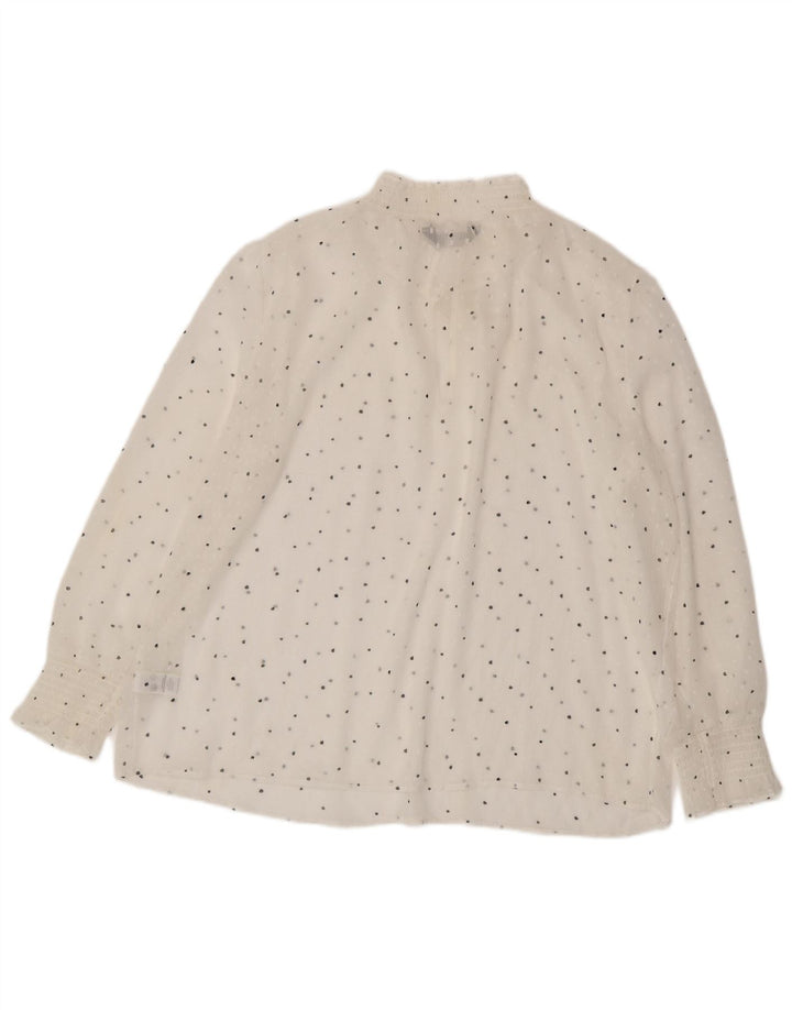 Bluză cu mânecă lungă pentru femei Marks & Spencer, UK 18 XL, cu pete albe