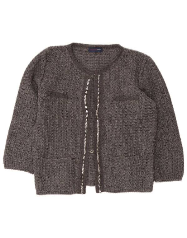 Pulover Trussardi Jeans pentru femei, cu mâneci 3/4, cardigan, UK 12, Gri mediu