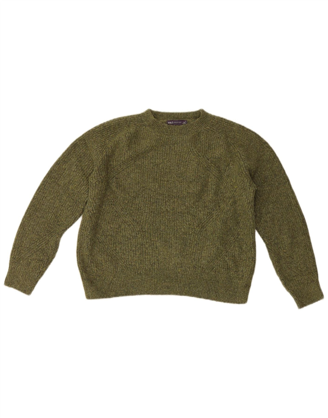 Pulover pentru femei Marks & Spencer cu decolteu triplu UK 14 Medium Green Flecked