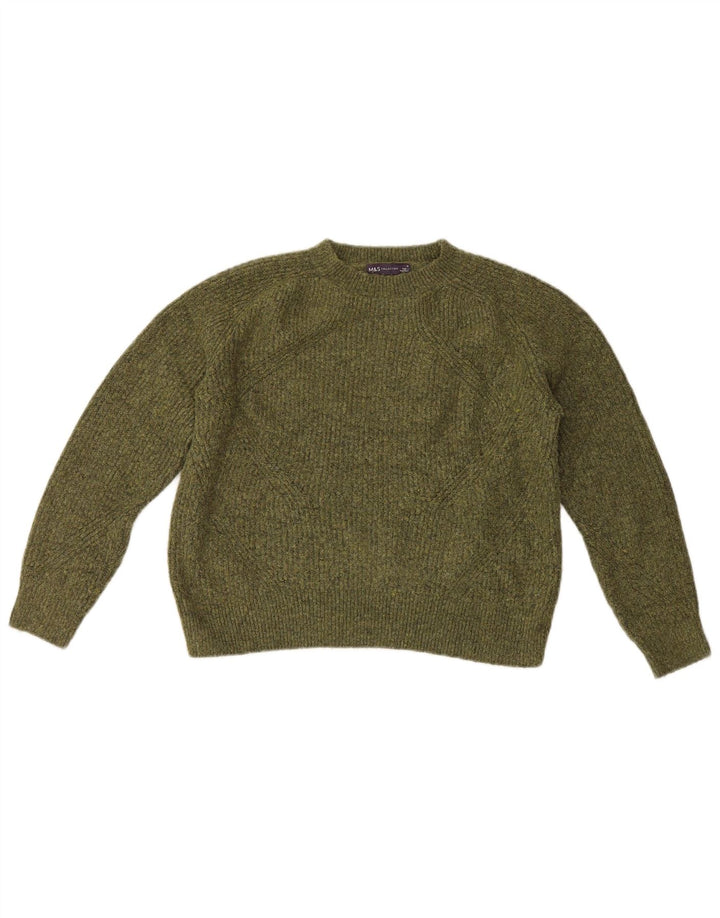 Pulover pentru femei Marks & Spencer cu decolteu triplu UK 14 Medium Green Flecked