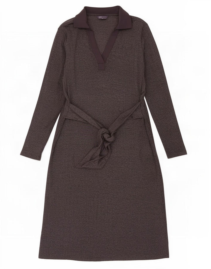 Rochie maxi cu mânecă lungă pentru femei Marks & Spencer UK 16 mare poliester gri