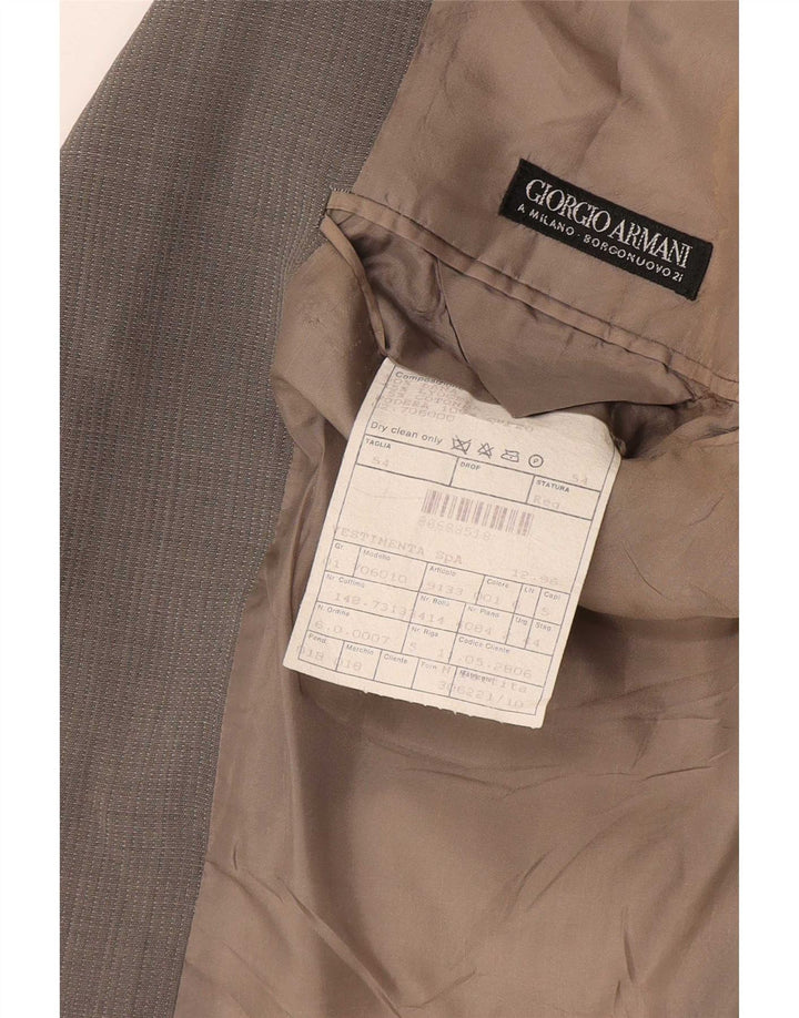 Blazer pentru bărbați Giorgio Armani cu 3 nasturi IT 54 2XL Lână gri