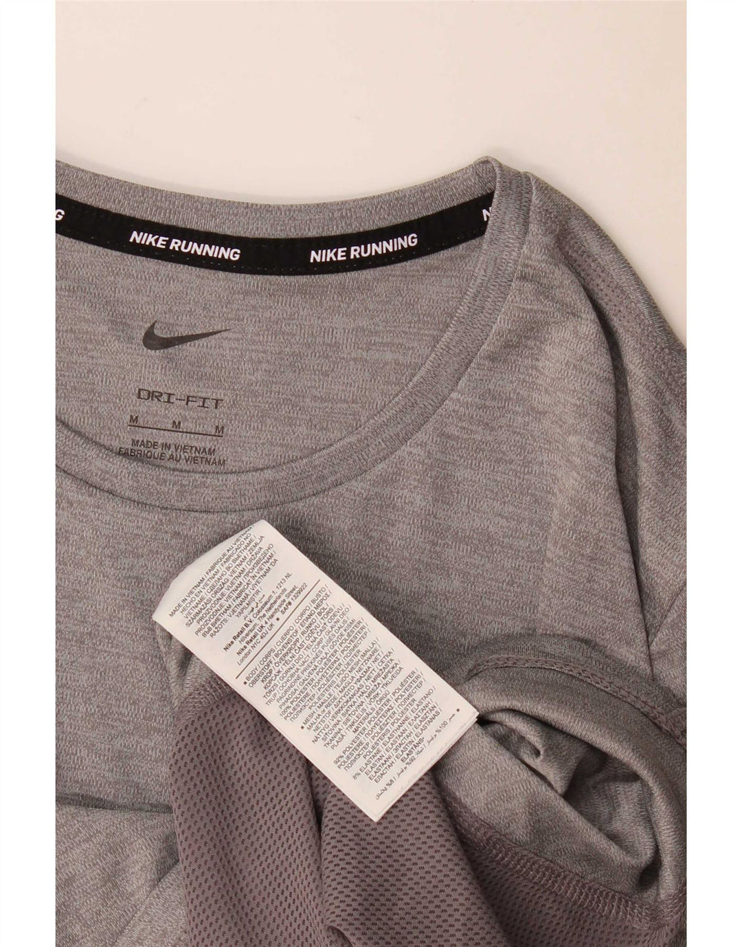 Tricou Nike pentru femei Dri Fit Top UK 14 Medium Gri Poliester Colorblock