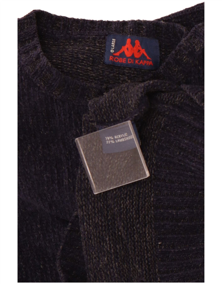 Pulover pentru bărbați KAPPA cu decolteu triplu, mare, acrilic, albastru bleumarin