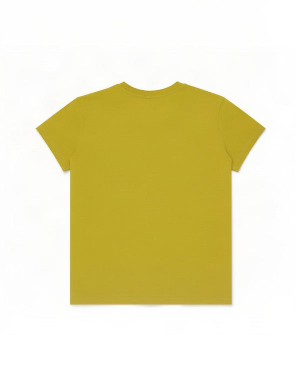 Tricou cu grafic pentru femei Adidas UK 12/14 Bumbac galben mediu