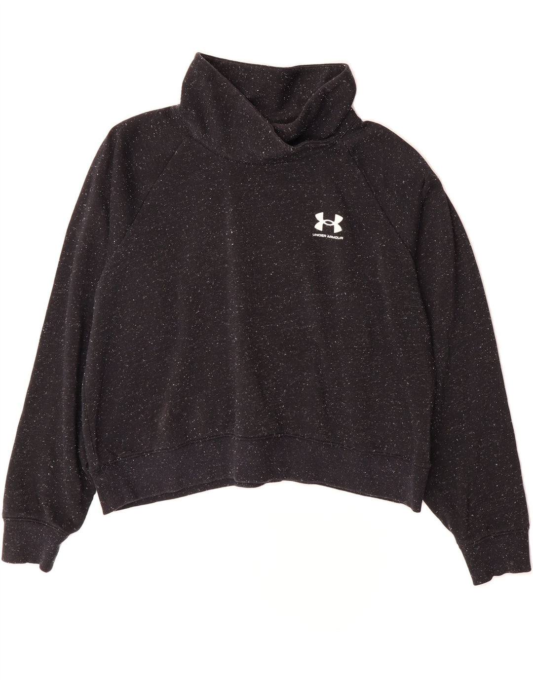UNDER ARMOUR Womens Oversized Sweatshirt Jumper UK 16 Large Black Flecked Vintage Under Armour and Second-Hand Under Armour from Messina Hembry 