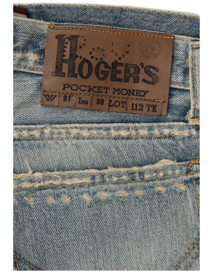 ROY ROGERS Blugi Distressed drepte pentru bărbați W31 L36 Bumbac albastru