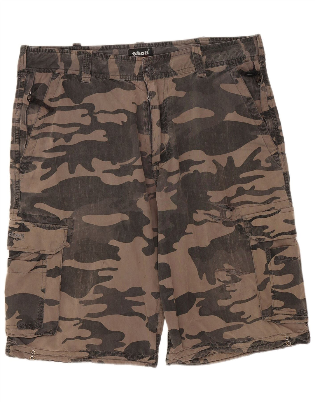 Pantaloni scurți cargo Schott pentru bărbați W34 Camuflaj maro mare