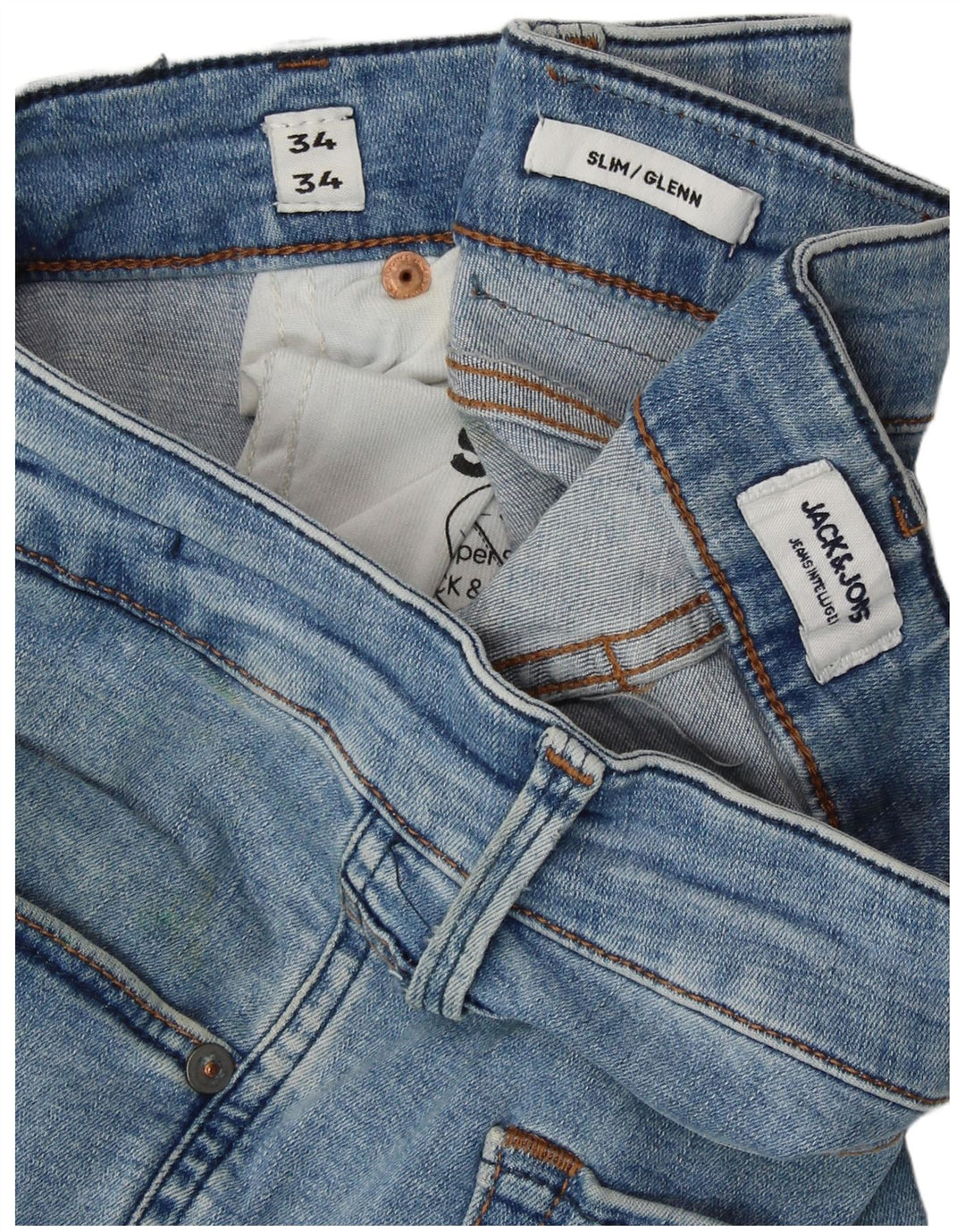 Blugi Jack & Jones GLENN Slim pentru bărbați W34 L34 Bumbac albastru