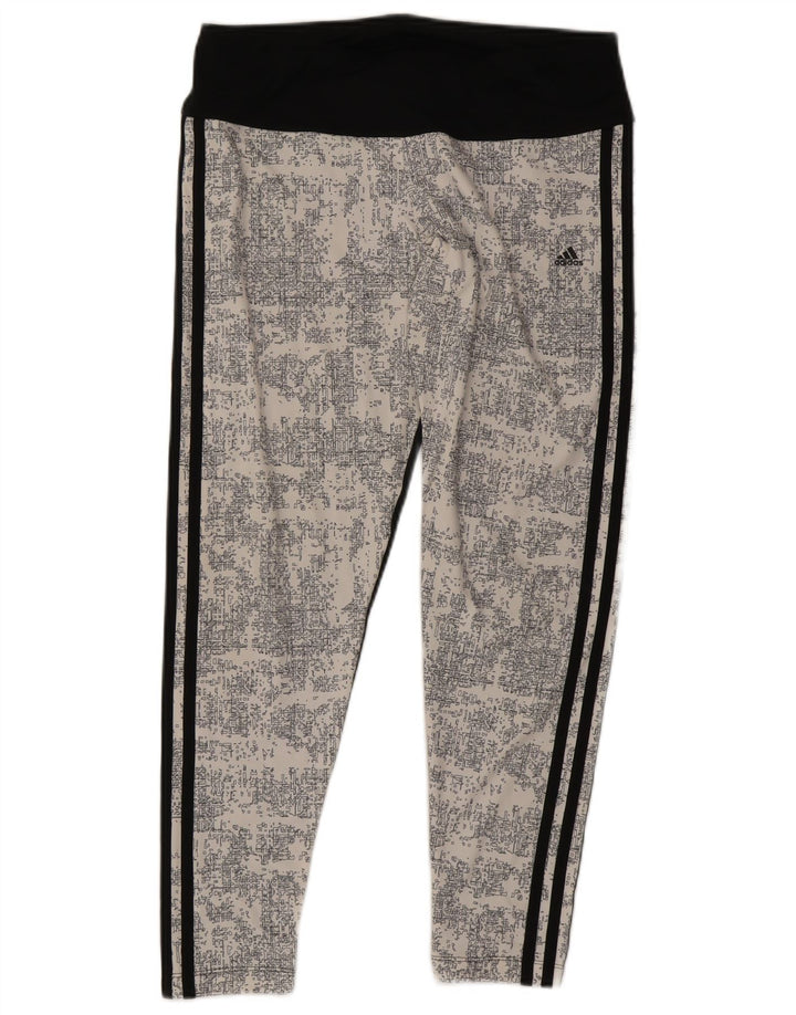 Adidas Womens Climalite Leggings UK 14 Large Black Colorblock Poliester