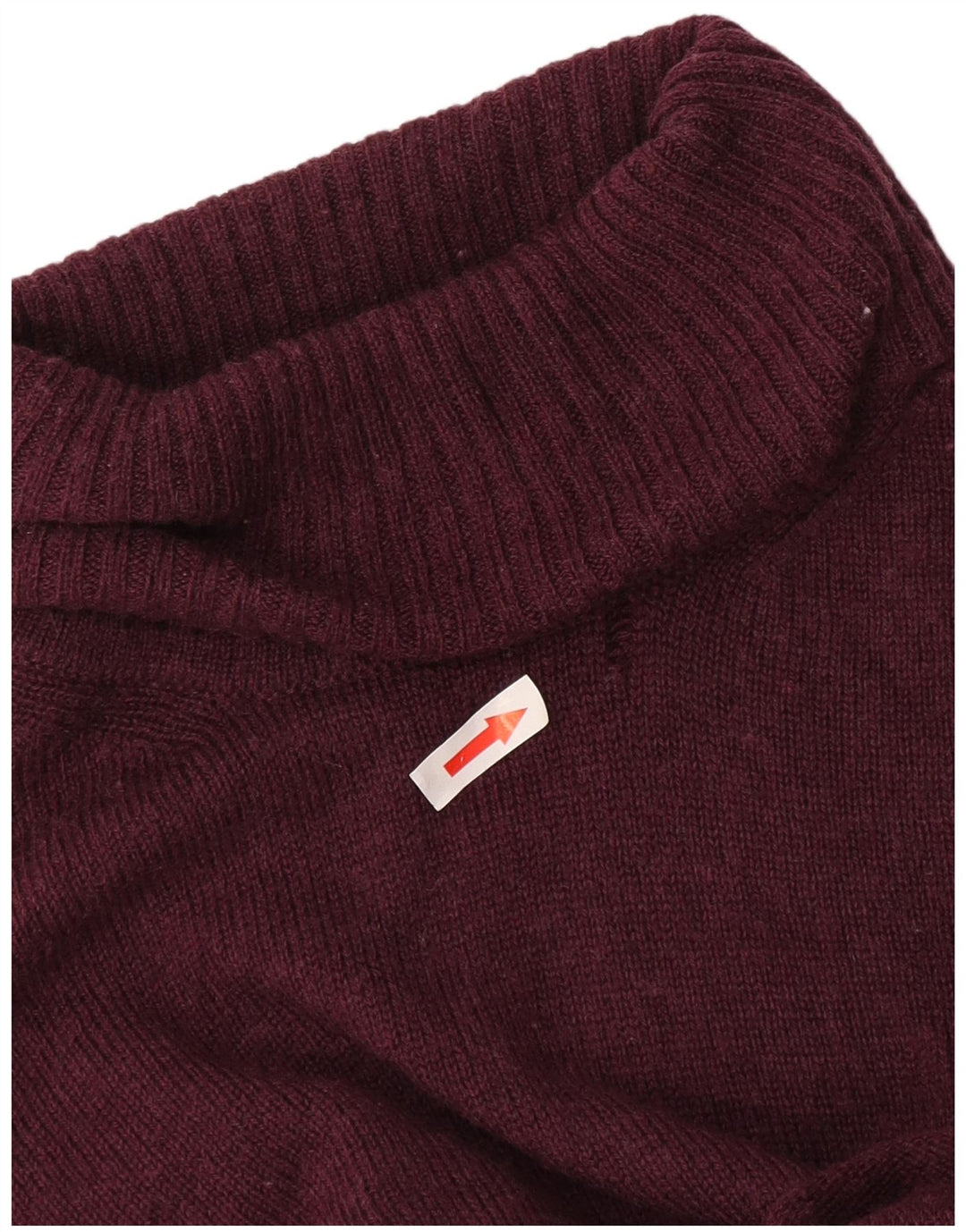 Pulover pentru femei Marks & Spencer cu gât rulat, Lână Burgundy Medium, UK 12