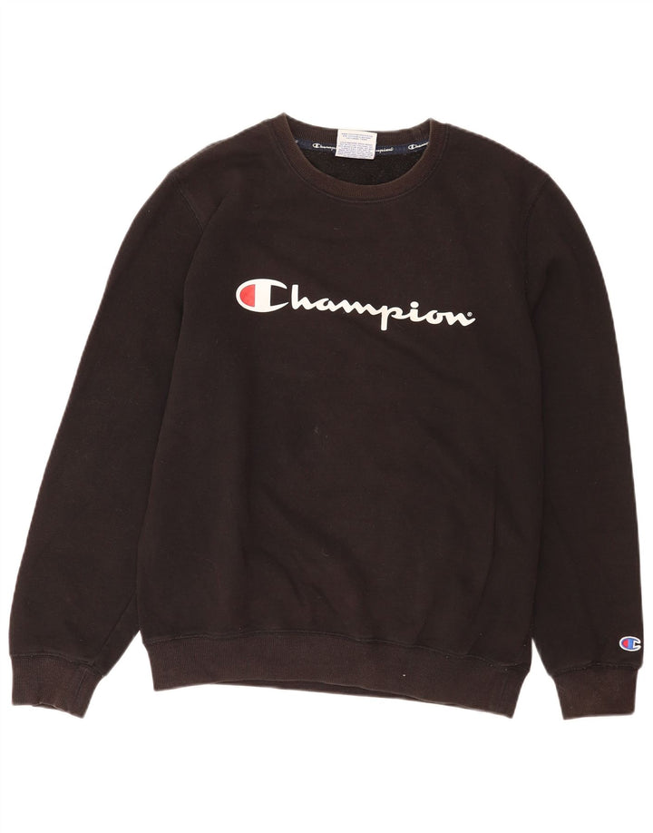 Pulover grafic pentru bărbați Champion, bumbac mediu negru