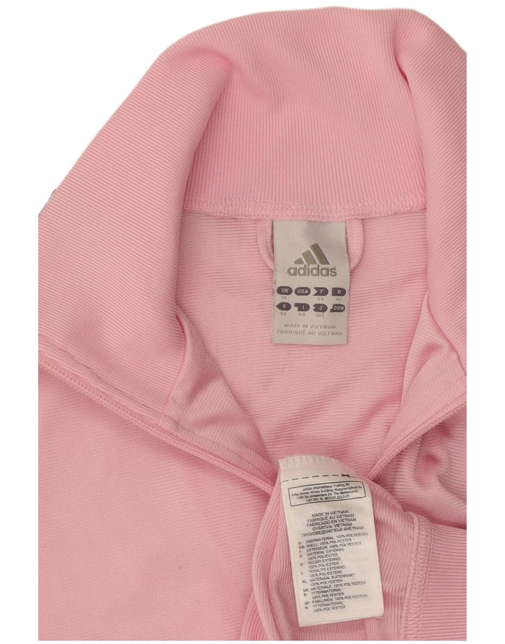 Jachetă de top pentru trening Adidas pentru femei UK 16, mare, roz, poliester