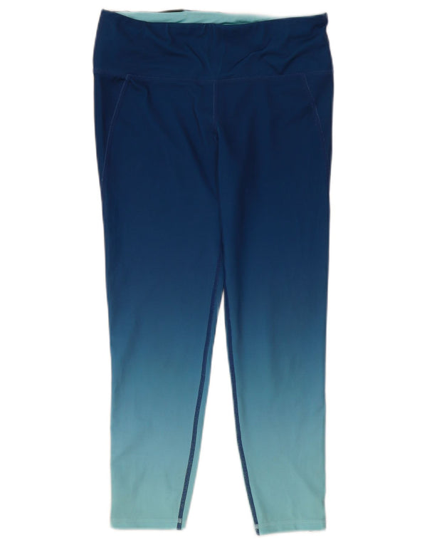 Leggings crop pentru femei Gap UK 10 Small Blue Colorblock Poliester